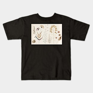 Floral Garden Botanical Print with wild flowers Kids T-Shirt